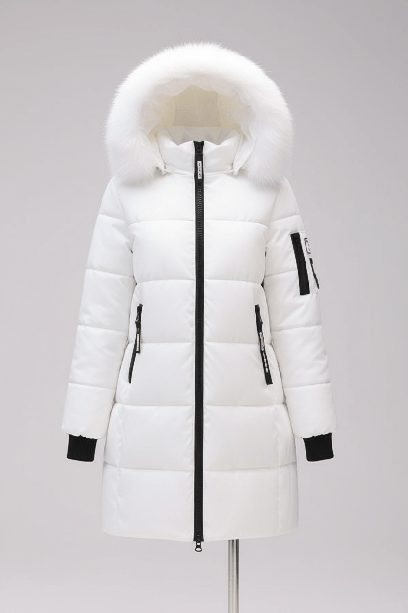 Alannah – Women’s Quilted Insulated Parka Jacket with Fur Collar - Sofia Maris