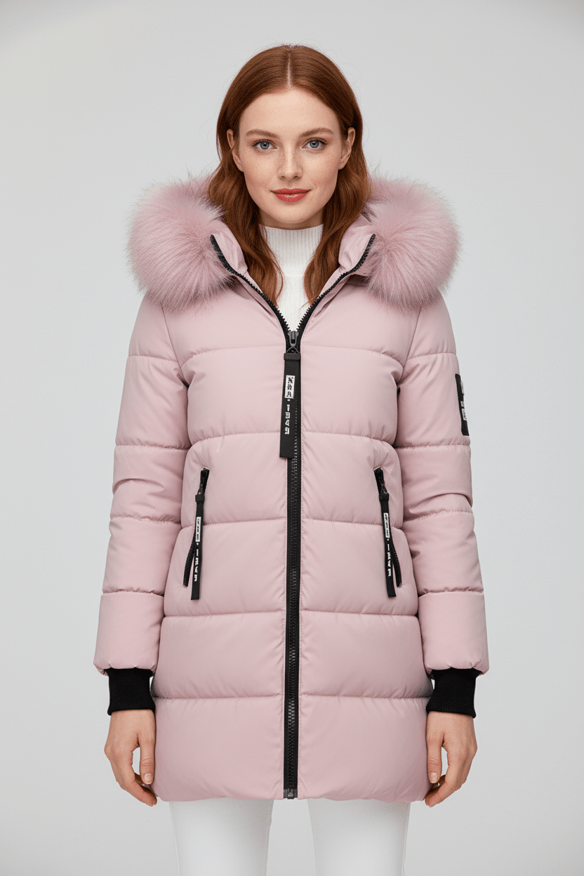 Alannah – Women’s Quilted Insulated Parka Jacket with Fur Collar - Sofia Maris