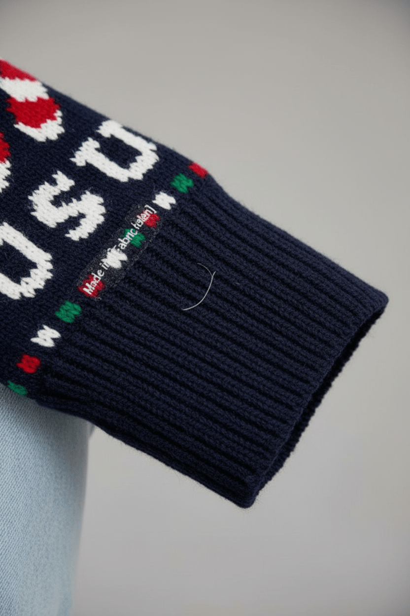 Auri – Women’s Xmas Cropped Jacquard Knit Sweatshirt with Holiday Graphic - Sofia Maris