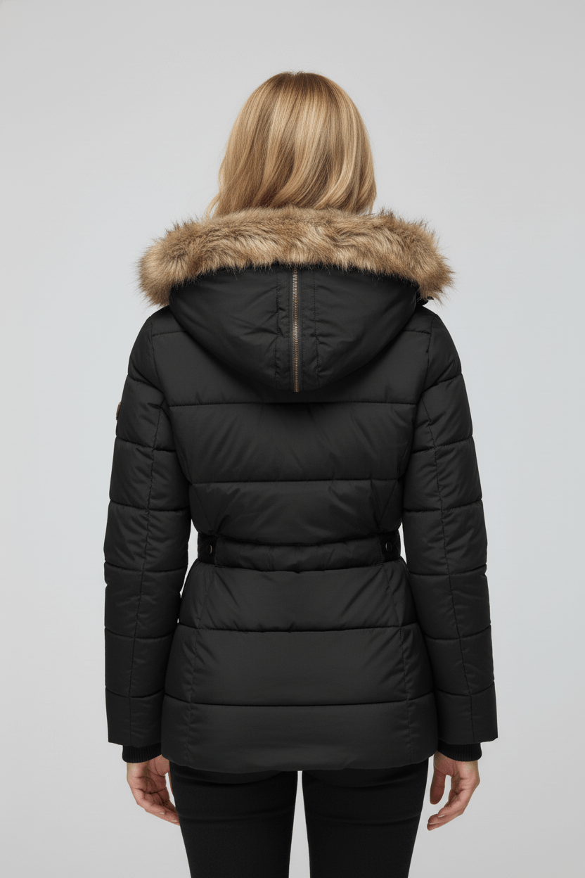 Colleen – Women’s Down Puffer Jacket with Faux Fur Hood - Sofia Maris
