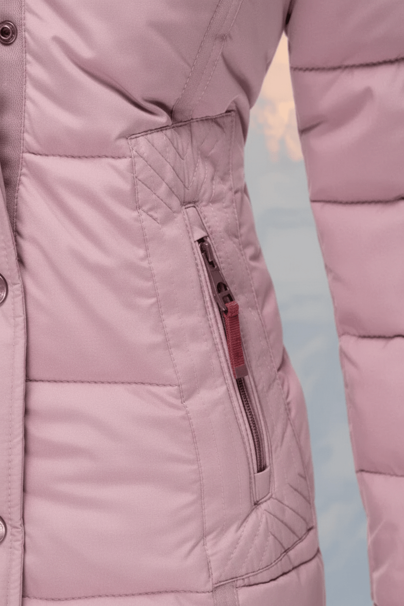 Colleen – Women’s Down Puffer Jacket with Faux Fur Hood - Sofia Maris