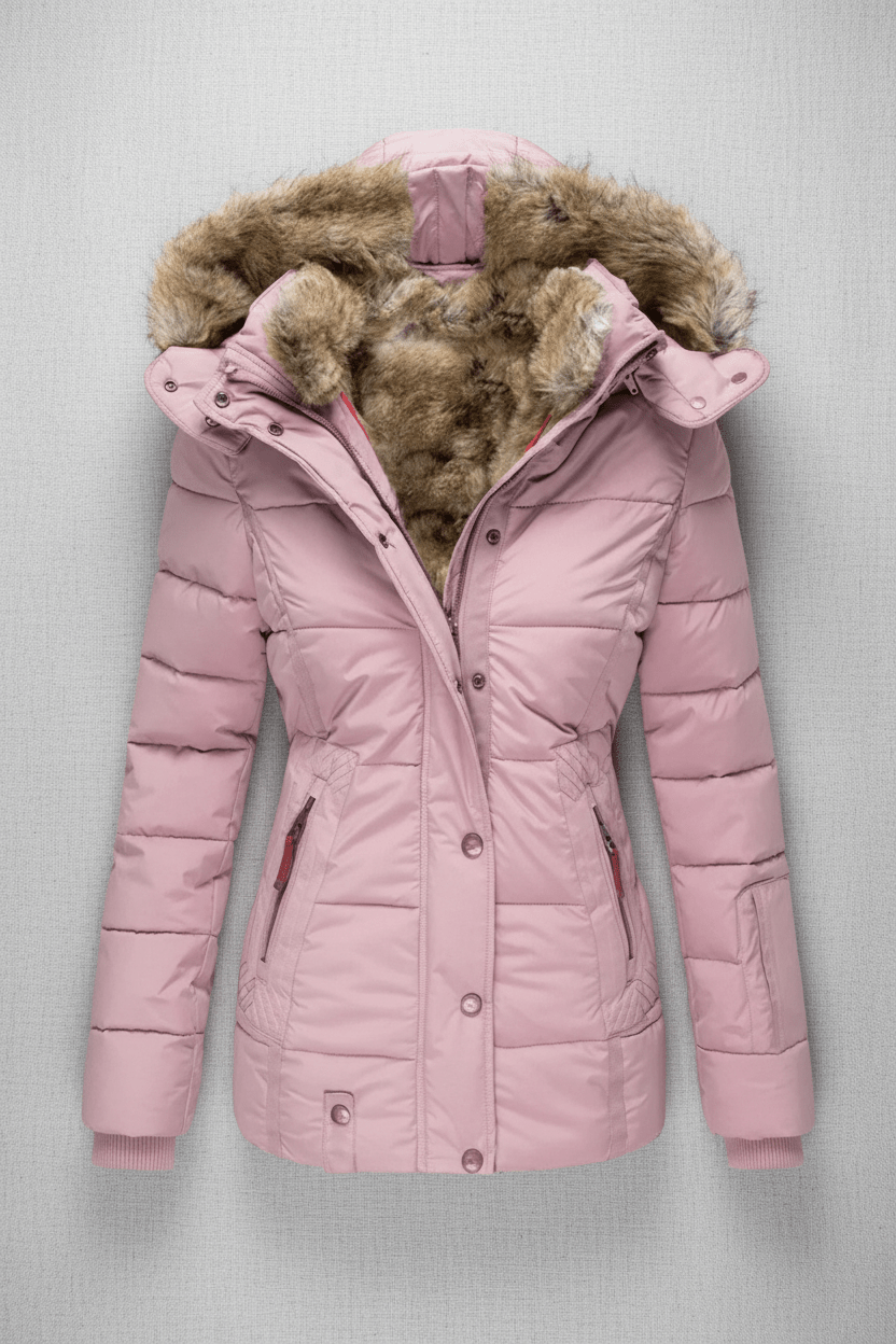 Colleen – Women’s Down Puffer Jacket with Faux Fur Hood - Sofia Maris