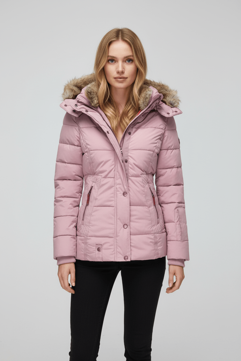 Colleen – Women’s Down Puffer Jacket with Faux Fur Hood - Sofia Maris