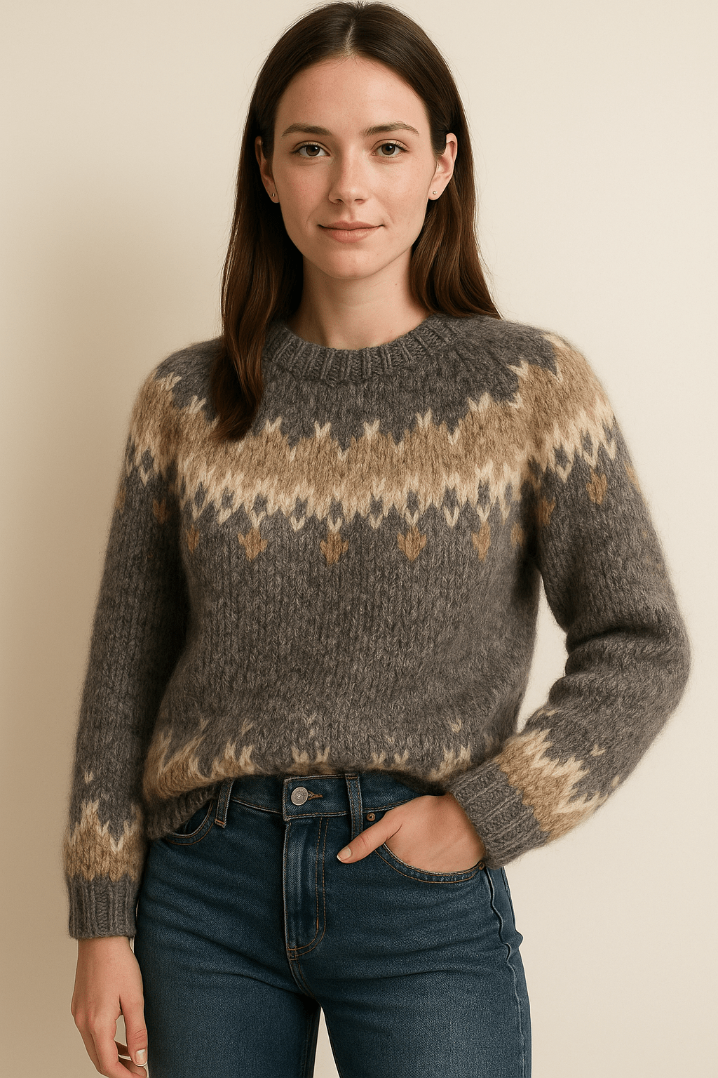 Eliza – Women’s Xmas Elegant Round Neck Sweater – Soft Knit - Sofia Maris
