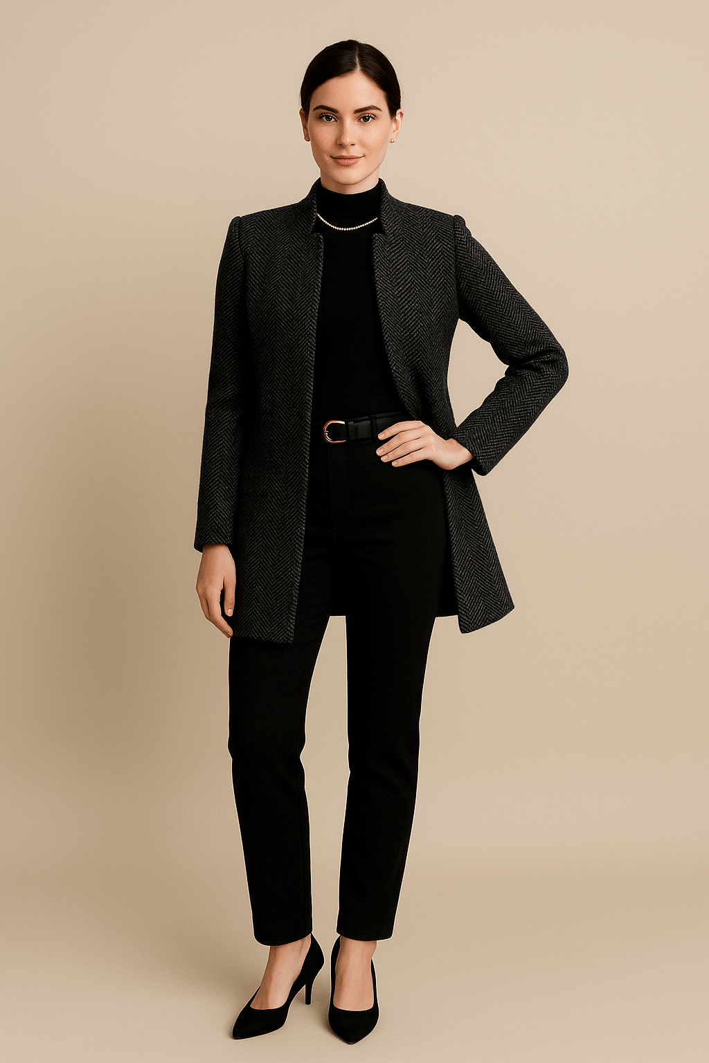 Elodie – Women’s Ankle-Length Coat with Notch Lapel - Sofia Maris