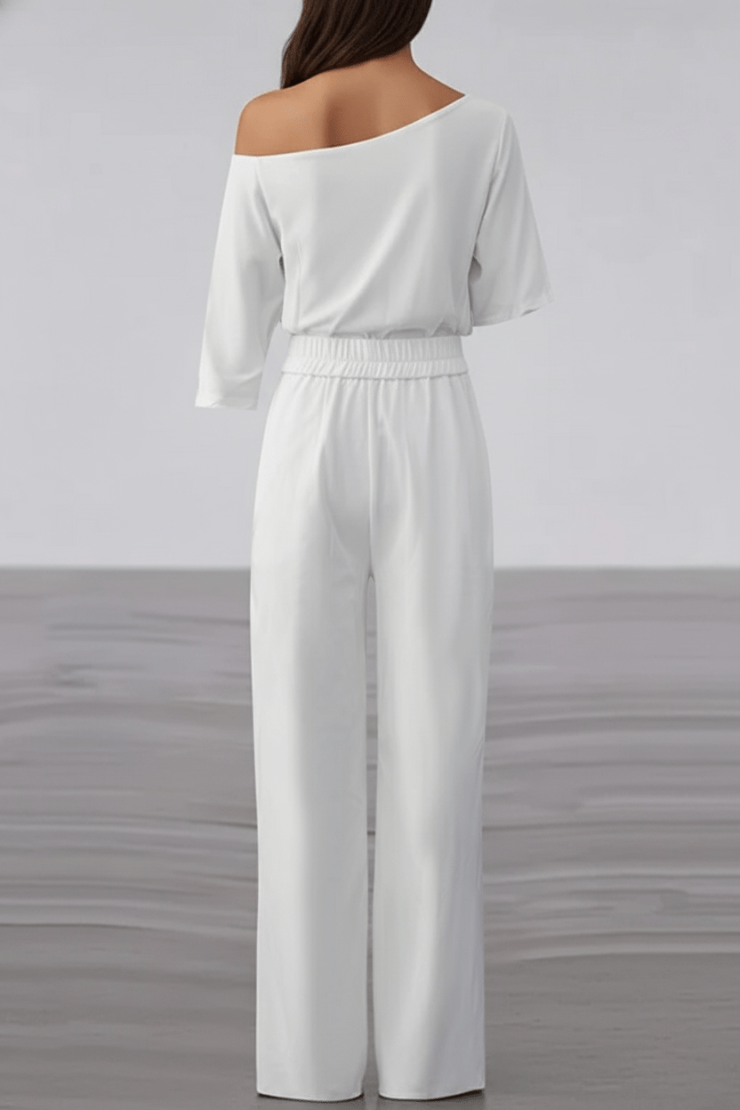 July Elegant Spring Jumpsuit With Single Breasted Neckline - Sofia Maris