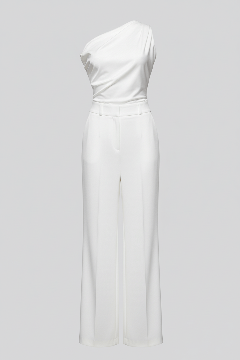 July Elegant Spring Jumpsuit With Single Breasted Neckline - Sofia Maris