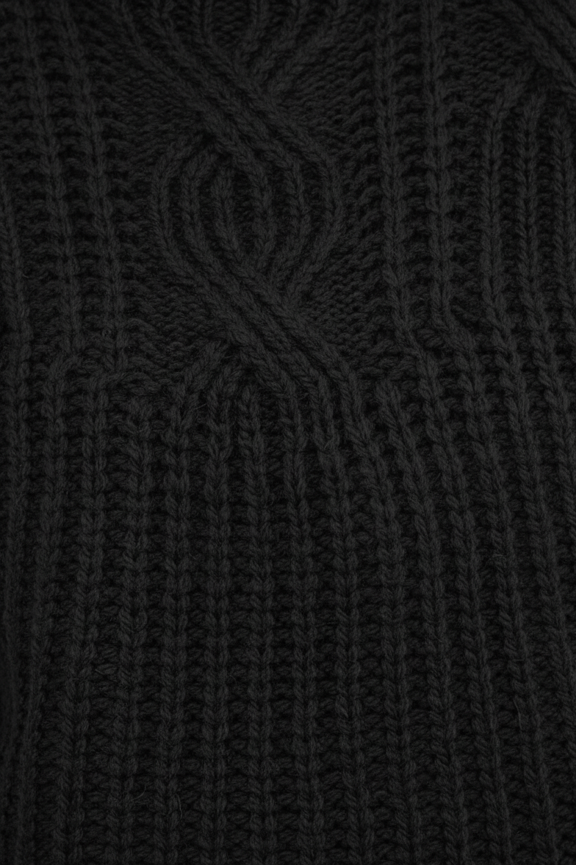 Women’s Cable Knit Jumper with High Neck - Sofia Maris