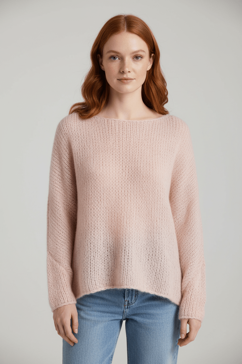 Women’s Oversized Knit Sweater with Off-Shoulder Design - Sofia Maris