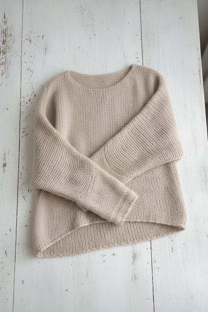 Women’s Oversized Knit Sweater with Off-Shoulder Design - Sofia Maris