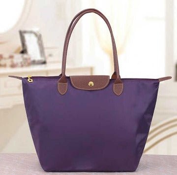 Solène – Elegance-Urban Women’s Handbag – Nylon Fabric – Spacious Design – Leather Handles – Button Closure - Sofia Maris