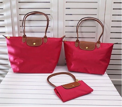 Solène – Elegance-Urban Women’s Handbag – Nylon Fabric – Spacious Design – Leather Handles – Button Closure - Sofia Maris