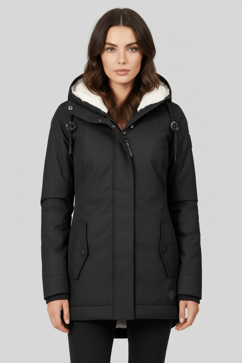 Zephyra – Women’s Waterproof Rain Jacket with Hood and Extended Hem - Sofia Maris