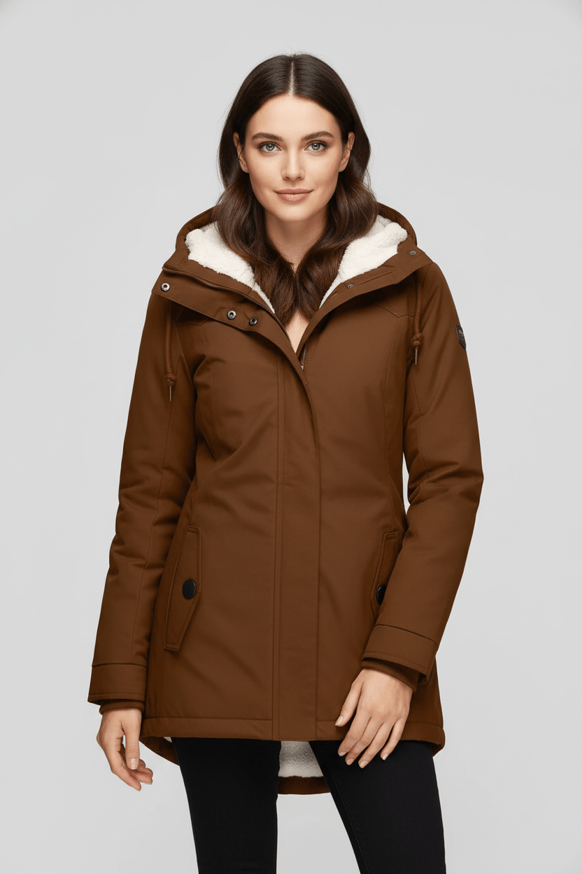 Zephyra – Women’s Waterproof Rain Jacket with Hood and Extended Hem - Sofia Maris