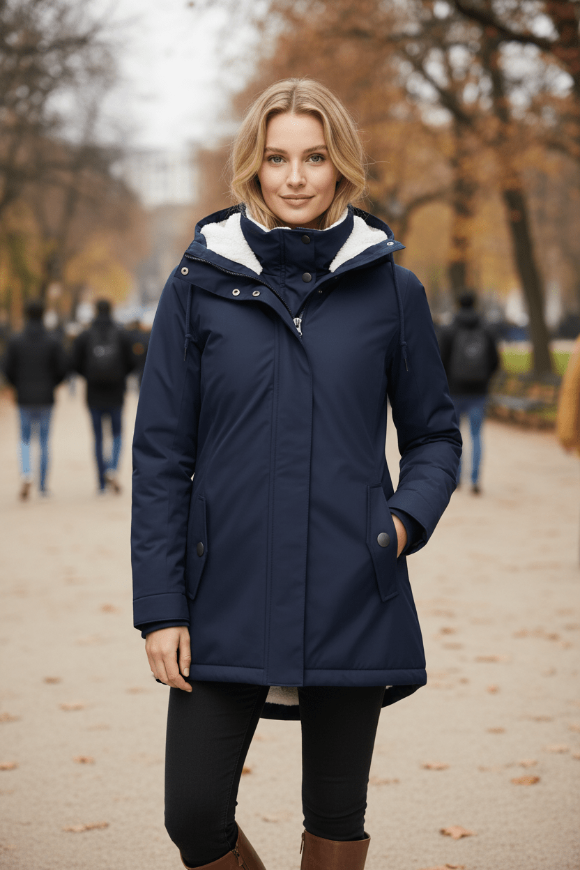 Zephyra – Women’s Waterproof Rain Jacket with Hood and Extended Hem - Sofia Maris