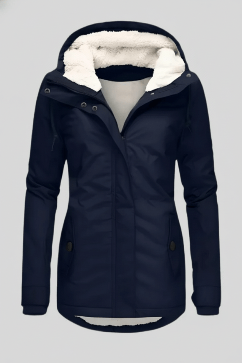 Zephyra – Women’s Waterproof Rain Jacket with Hood and Extended Hem - Sofia Maris