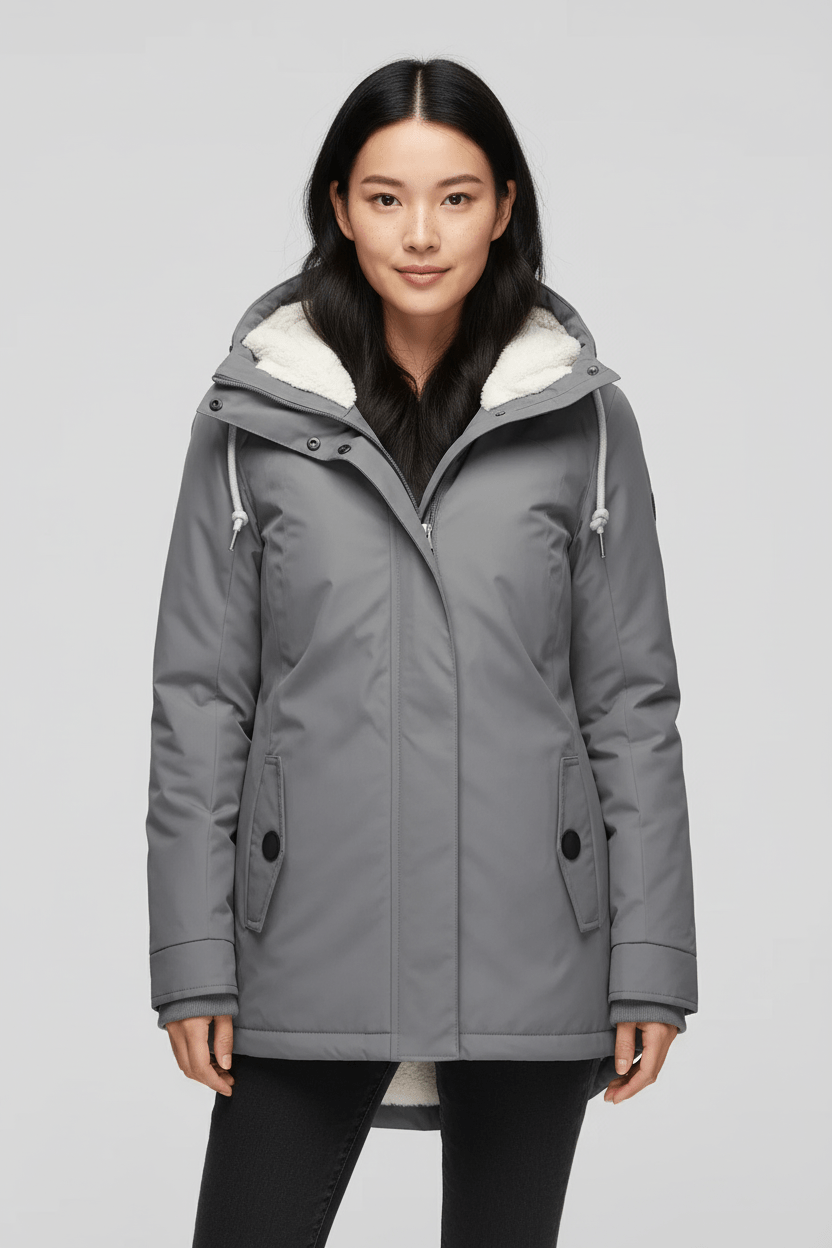 Zephyra – Women’s Waterproof Rain Jacket with Hood and Extended Hem - Sofia Maris