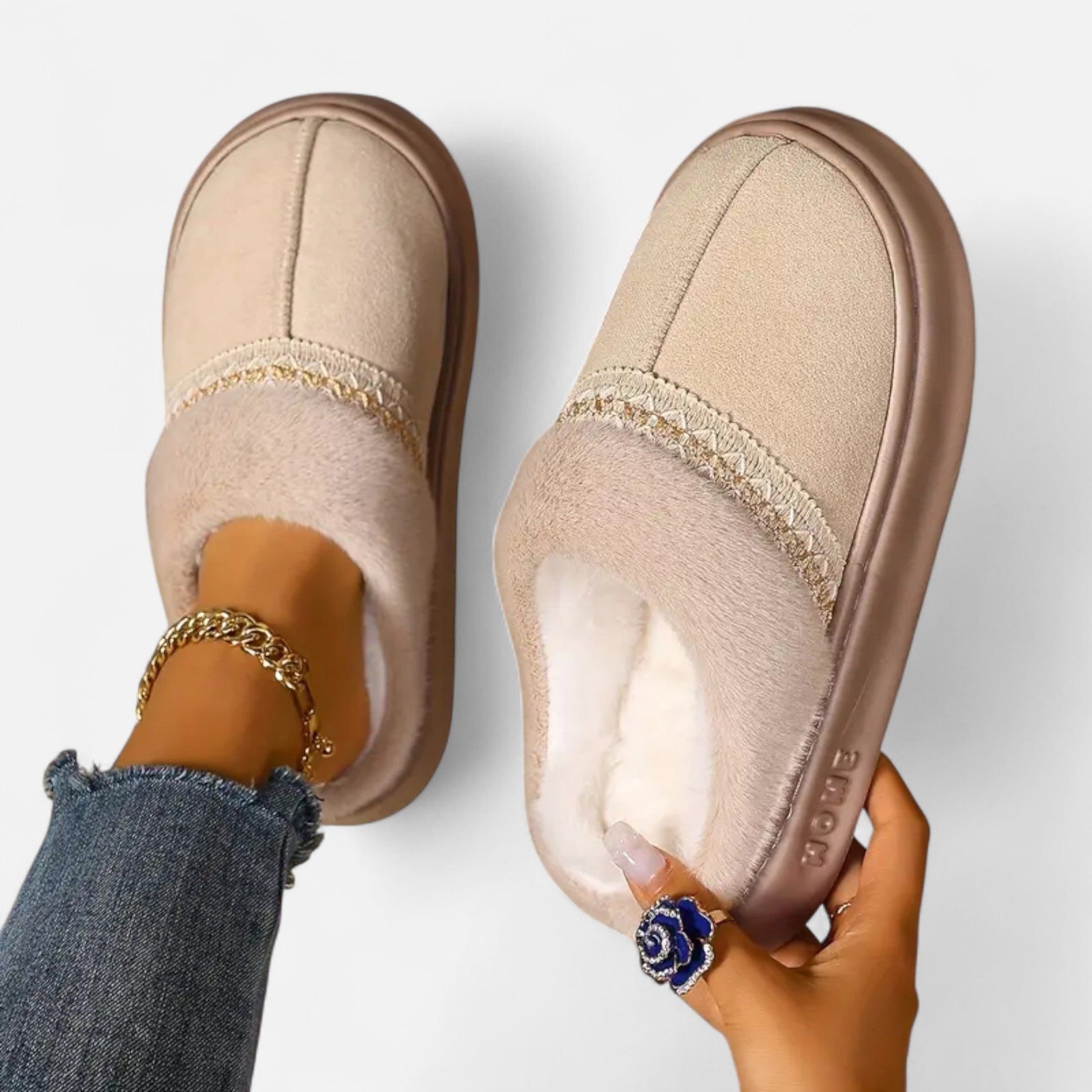 Sofia Maris | Women’s Ethnic Lace Fleece-Lined Slippers