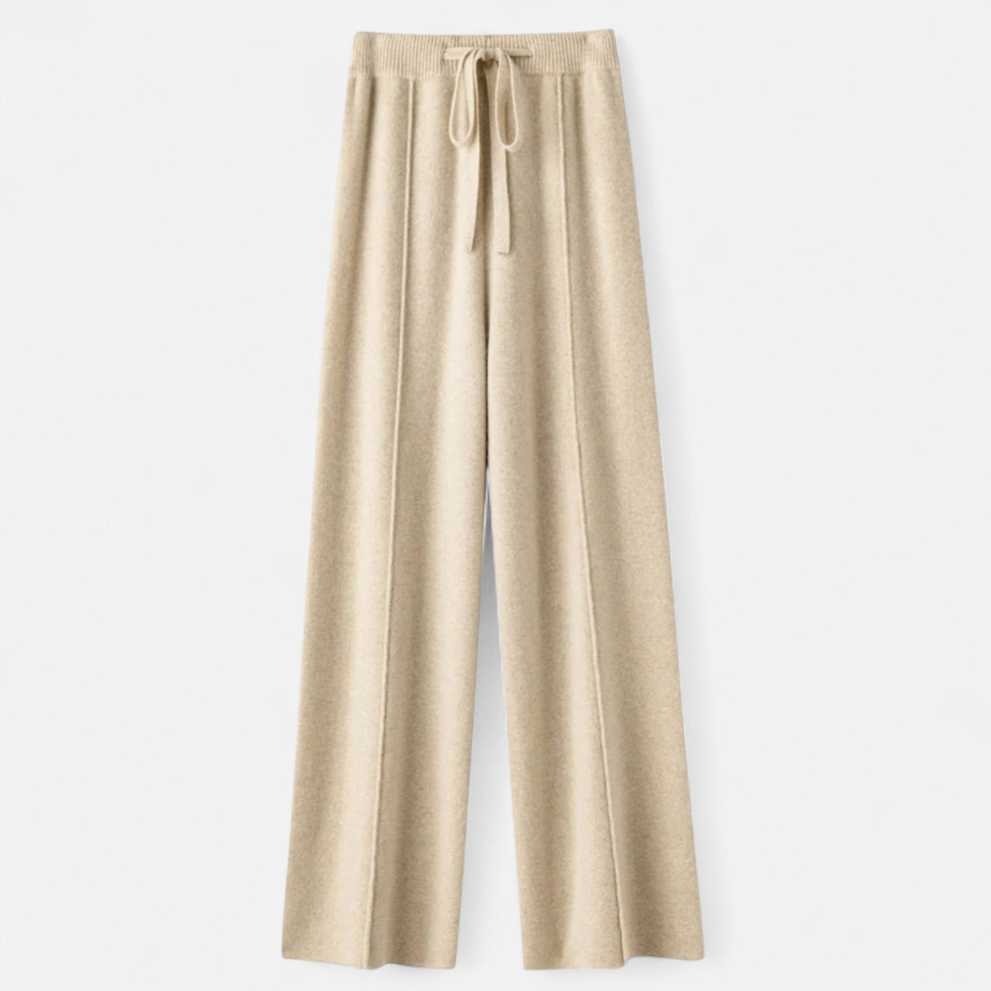 Women’s Pure Wool Wide-Leg Knit Trousers - Sofia Maris