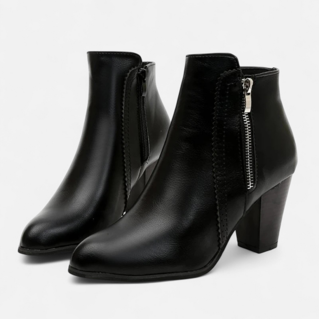 Women’s Retro Zip-Heel Boots - Sofia Maris