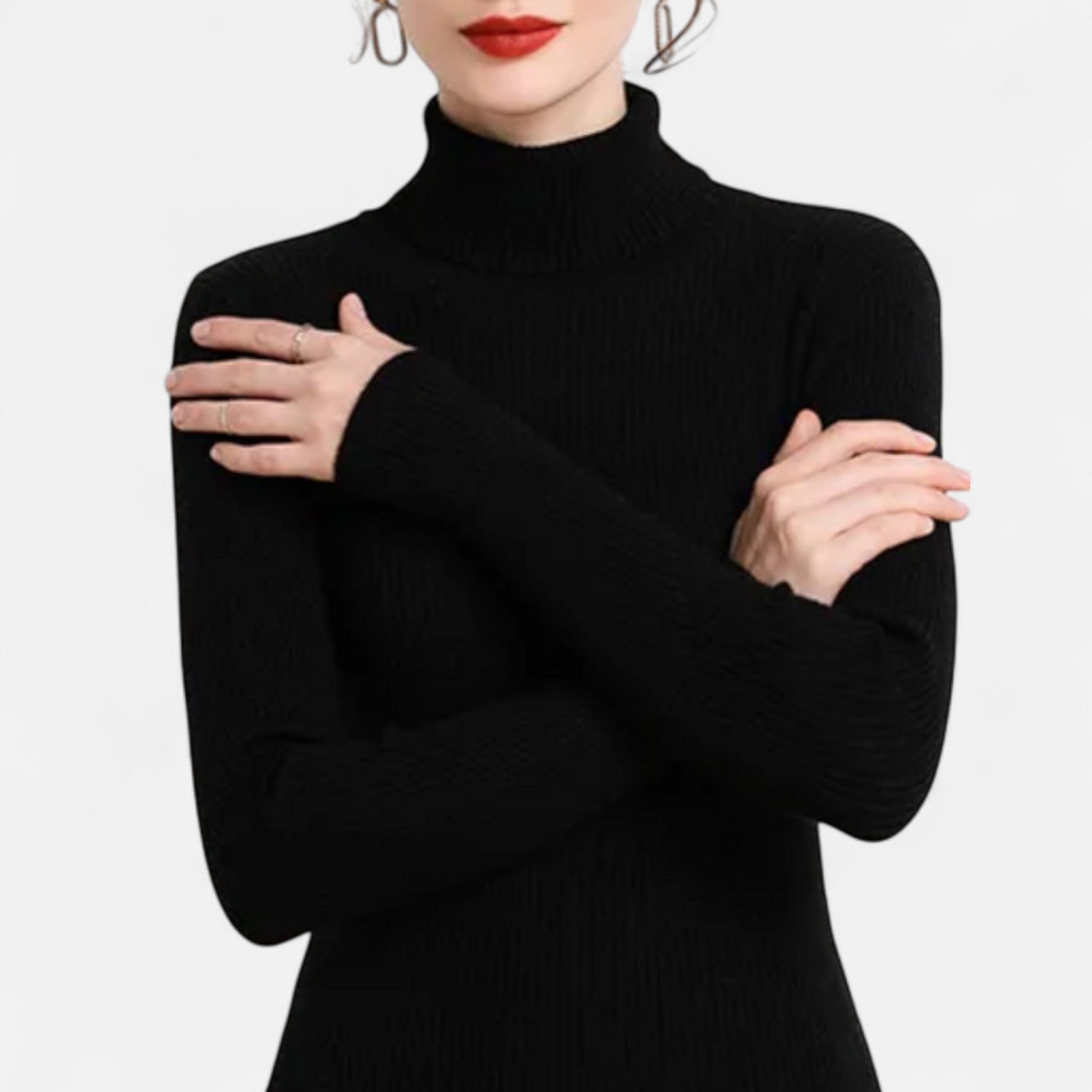 Sofia Maris | Women’s Ribbed Turtleneck – Long Sleeve Slim Fit Top