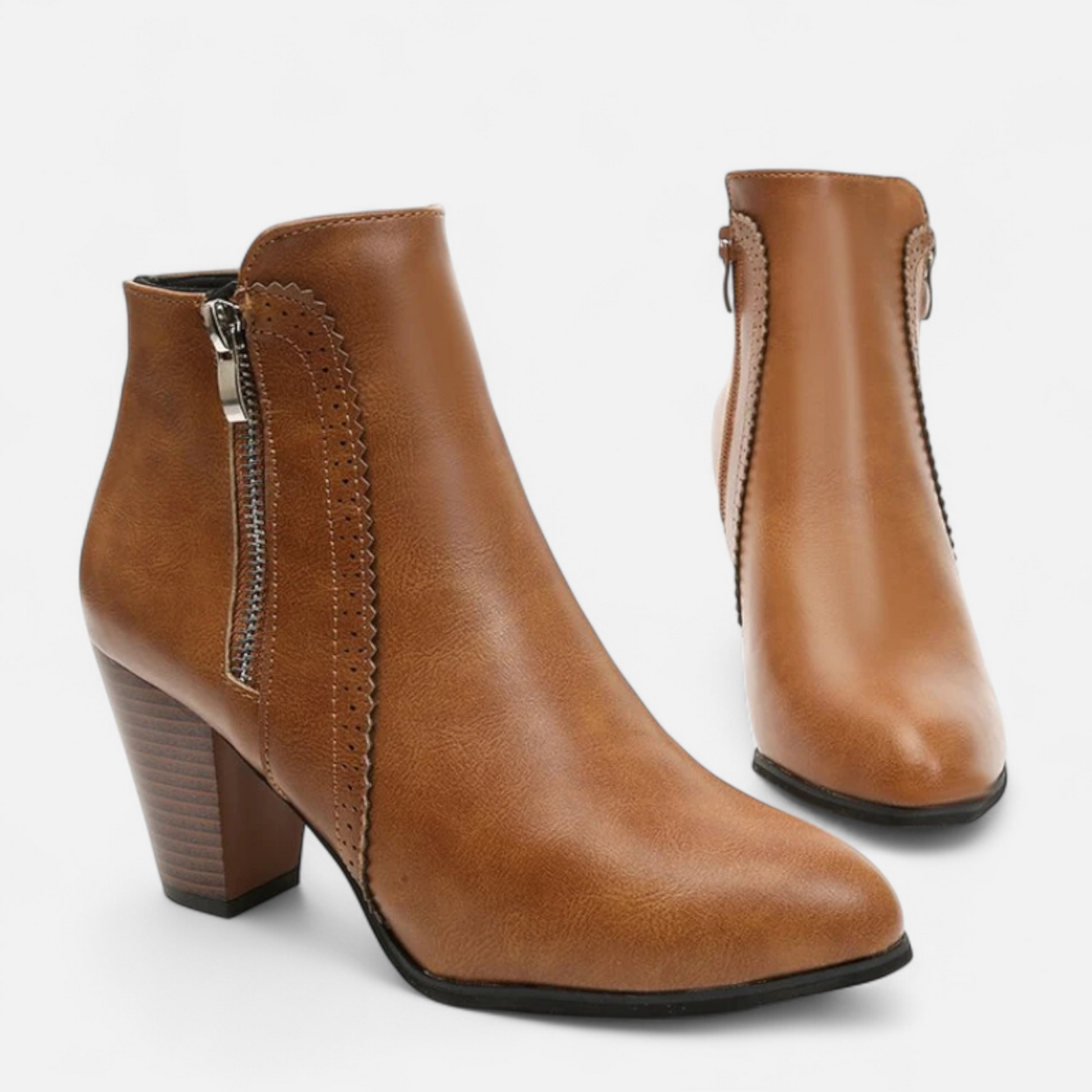 Women’s Retro Zip-Heel Boots - Sofia Maris