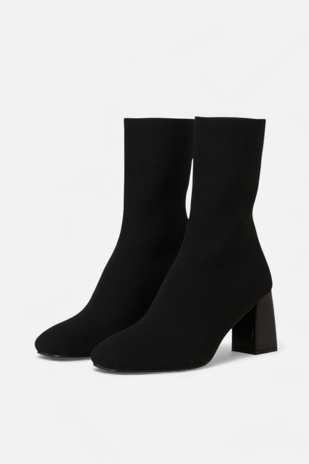 Sofia Maris | Women’s Knit Ankle Boots - Block Heel