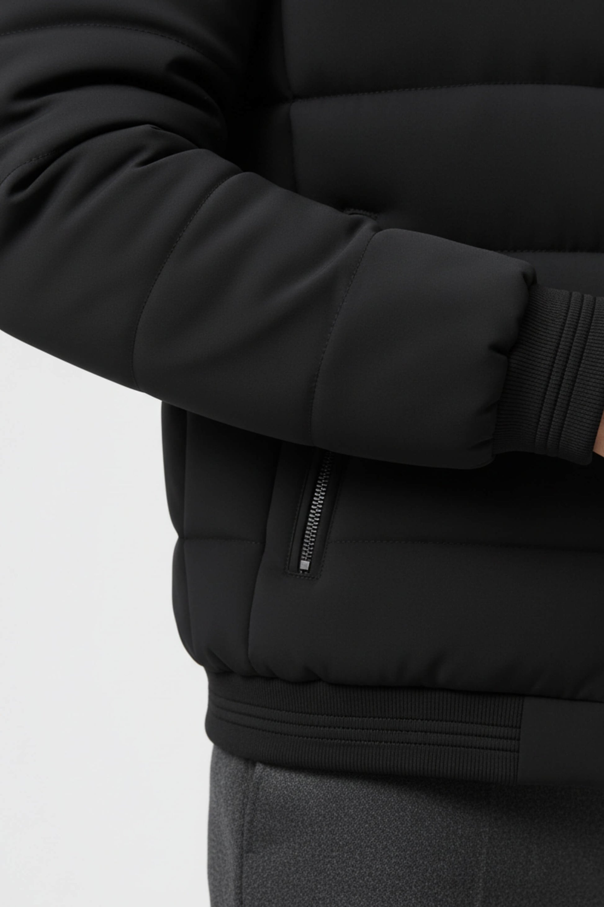 Men’s Stand-Collar Puffer Jacket with Fleece Lining
