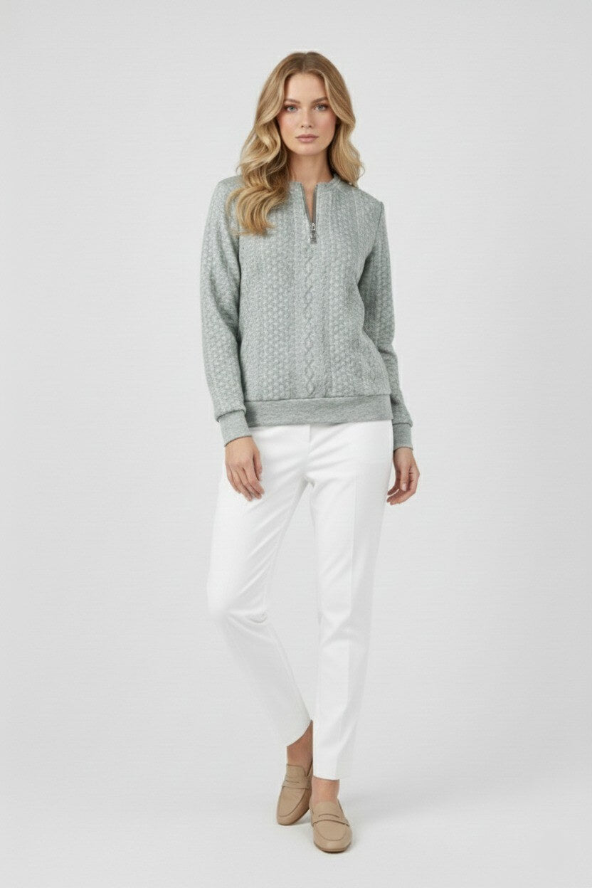 Sofia Maris Women’s Half-Zip Pullover – Elegant Cable Knit Jumper - Sofia Maris