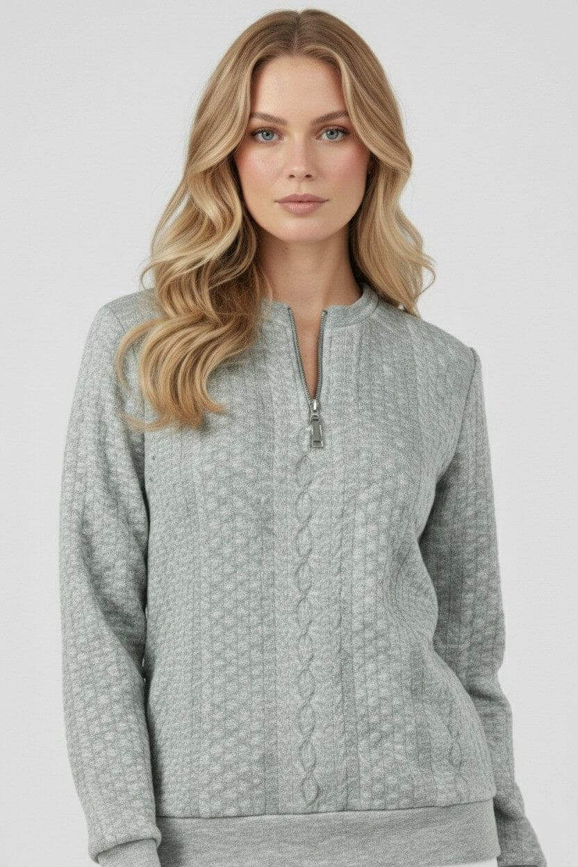 Sofia Maris Women’s Half-Zip Pullover – Elegant Cable Knit Jumper - Sofia Maris