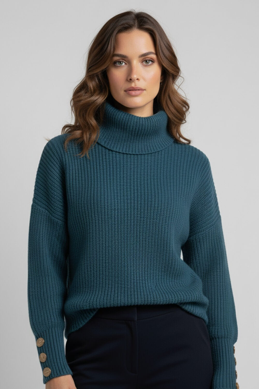 Sofia Maris Women’s High Collar Turtleneck – Autumn Winter Knit Jumper - Sofia Maris