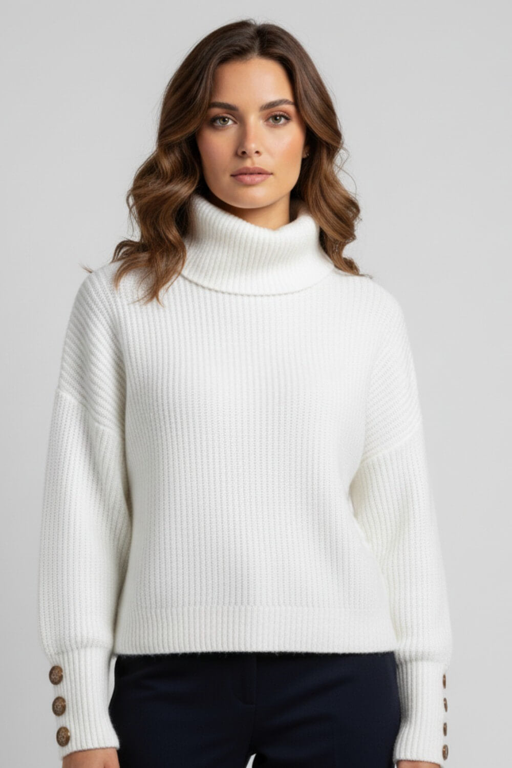 Sofia Maris Women’s High Collar Turtleneck – Autumn Winter Knit Jumper - Sofia Maris