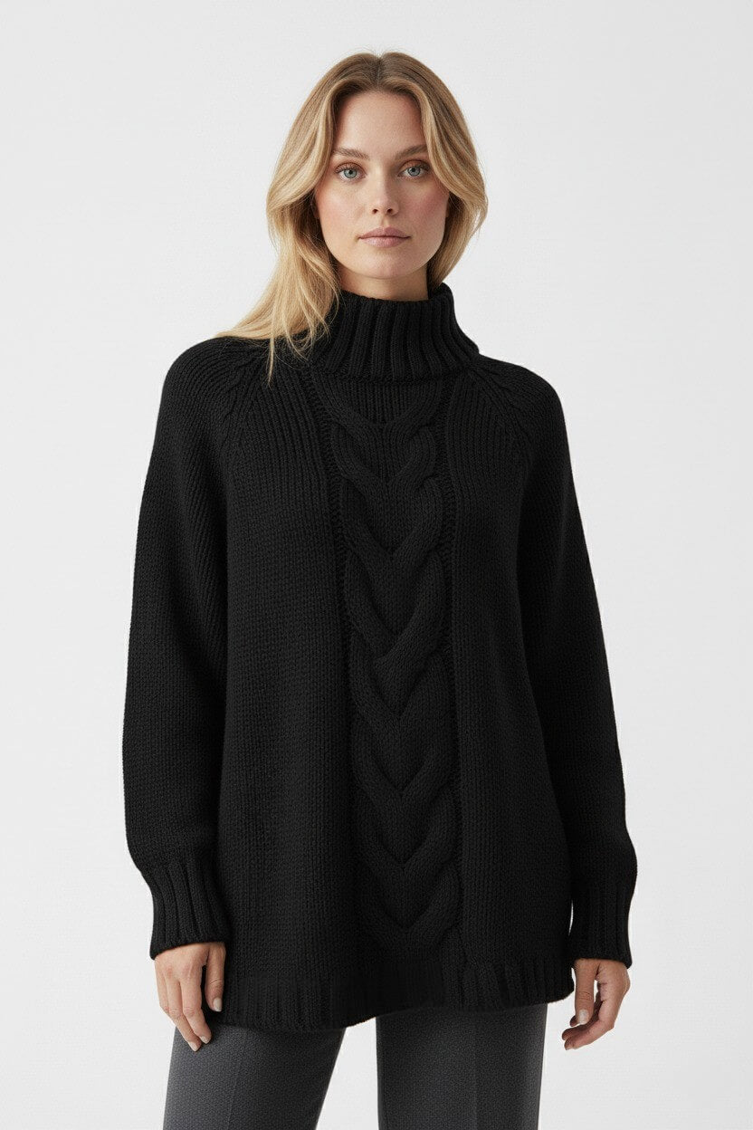 Sofia Maris Women’s Knitted Jumper Dress – Cable Knit Autumn Winter - Sofia Maris