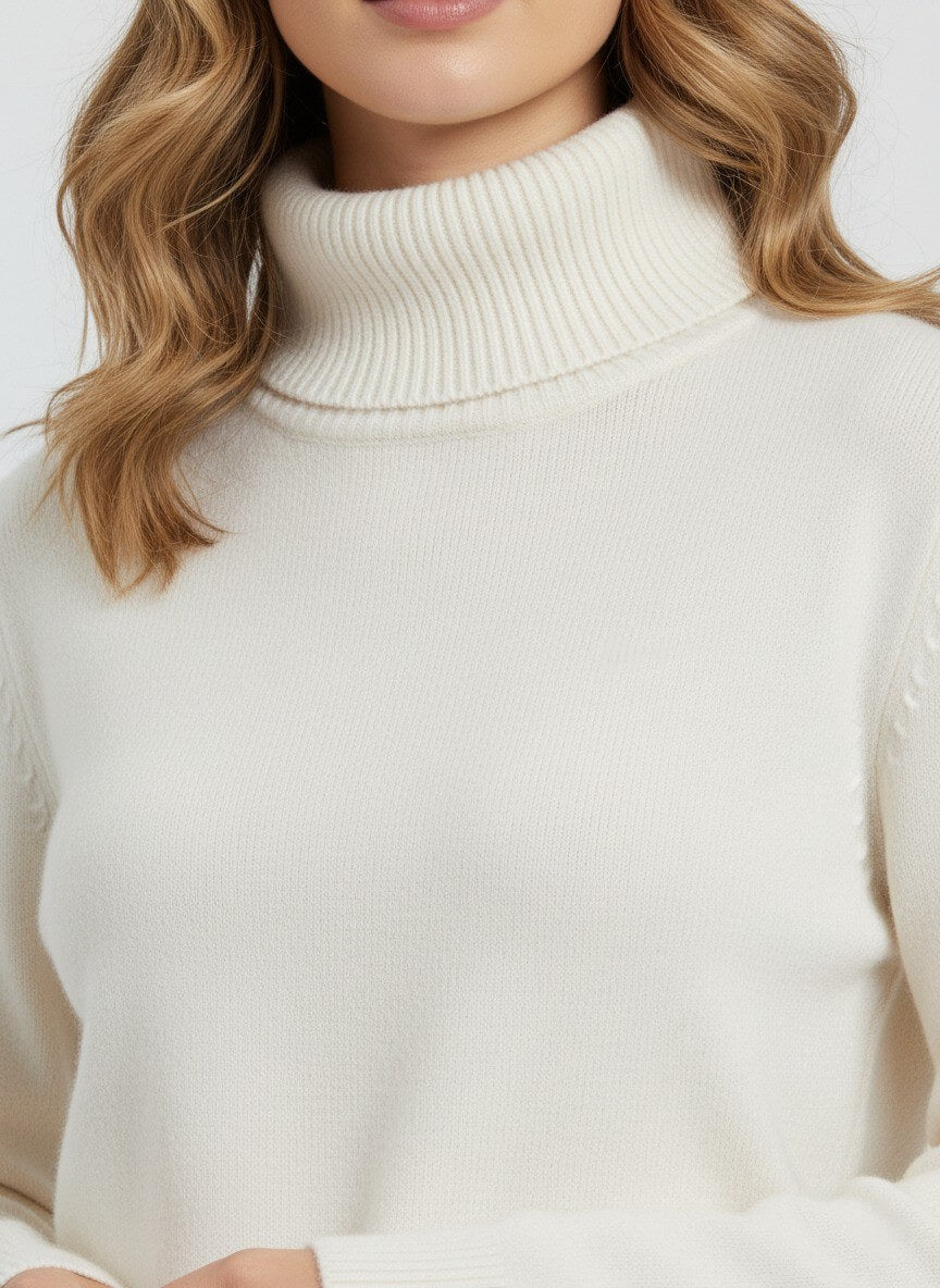 Sofia Maris Women’s Roll Neck Jumper – Minimalist Autumn Winter Knit - Sofia Maris