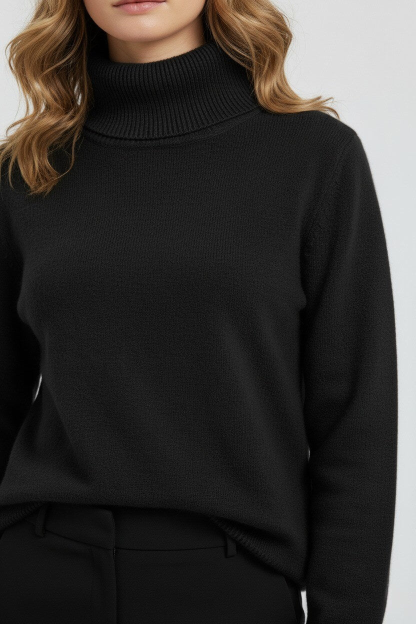 Sofia Maris Women’s Roll Neck Jumper – Minimalist Autumn Winter Knit - Sofia Maris