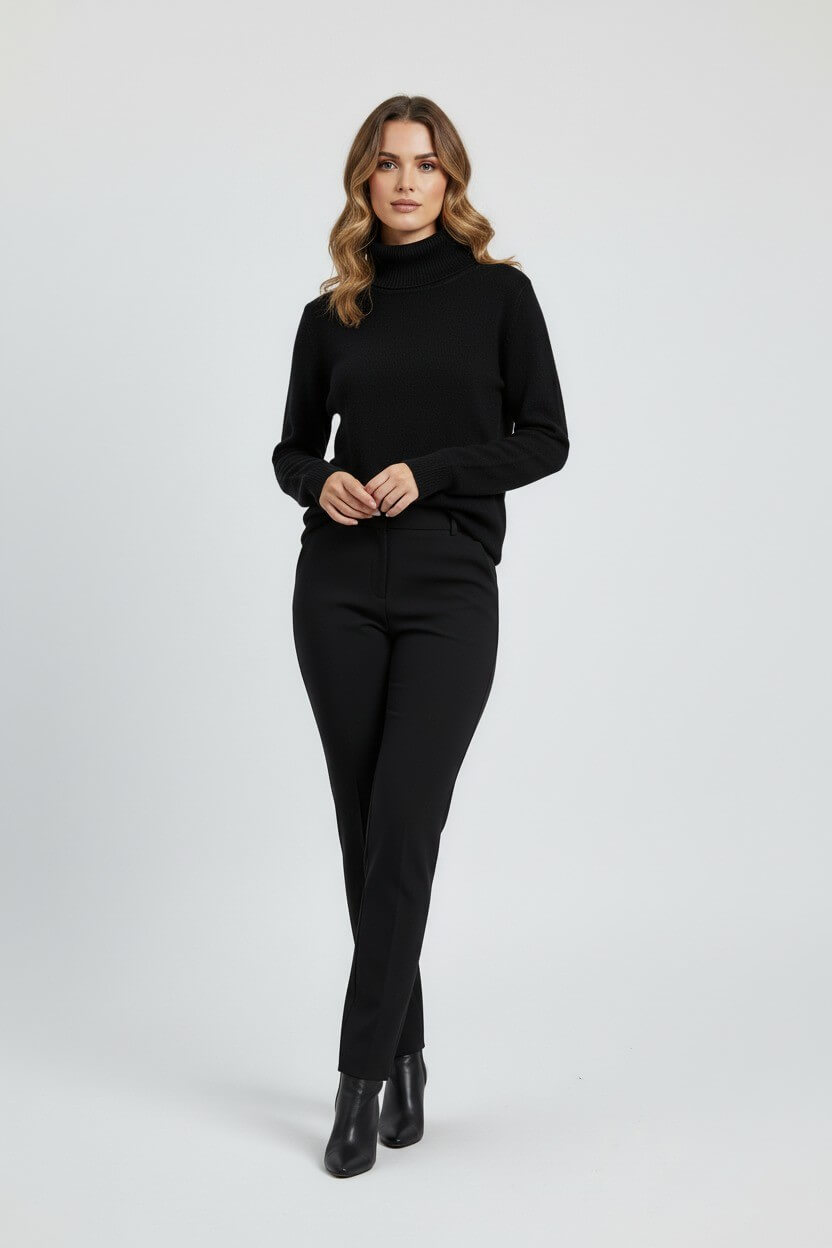 Sofia Maris Women’s Roll Neck Jumper – Minimalist Autumn Winter Knit - Sofia Maris