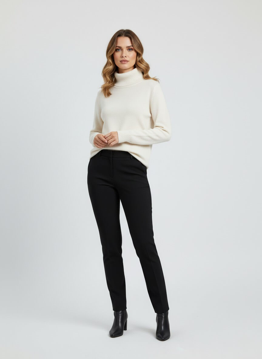 Sofia Maris Women’s Roll Neck Jumper – Minimalist Autumn Winter Knit - Sofia Maris