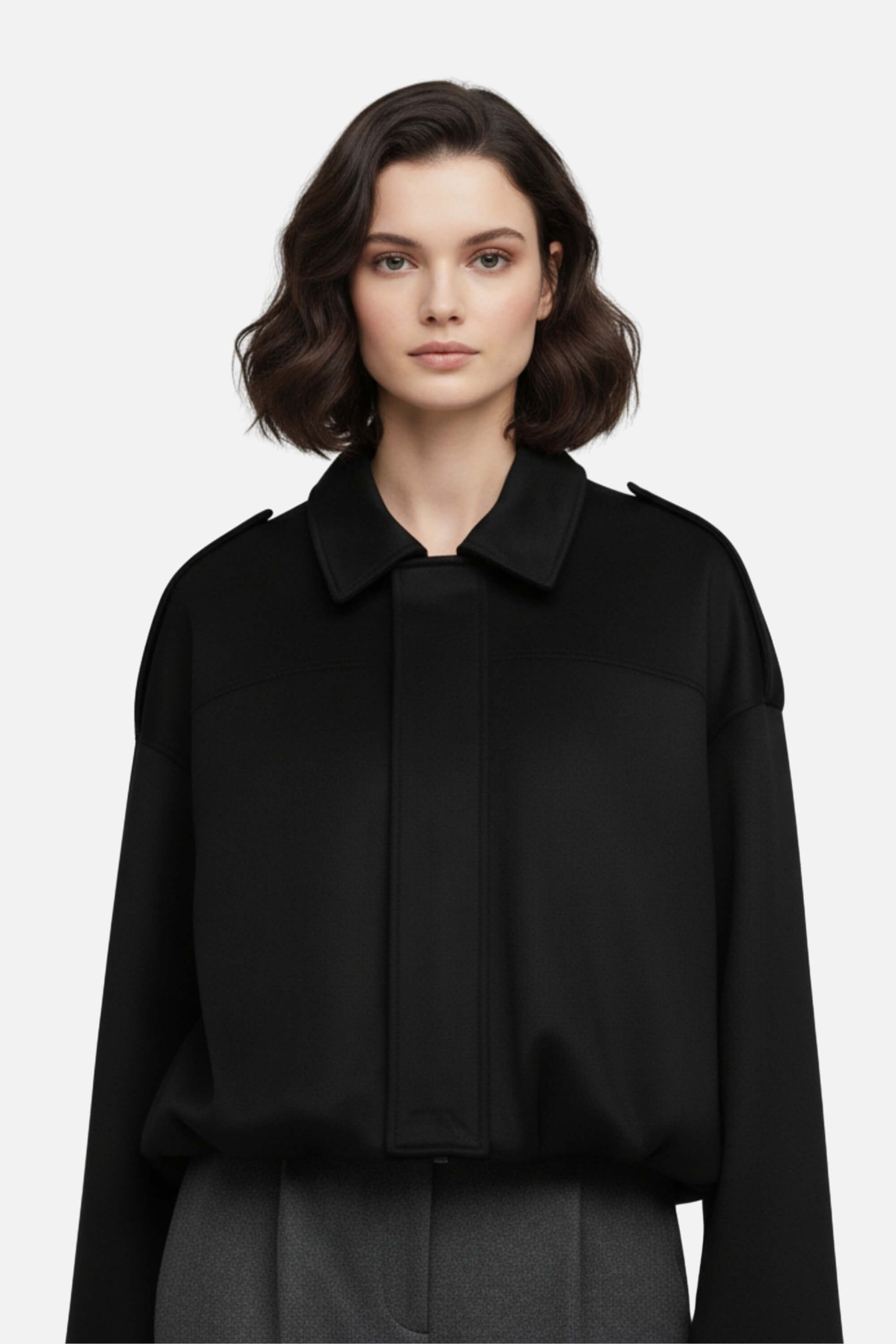 Sofia Maris Women’s Cropped Suede Bomber Jacket – Timeless Elegance - Sofia Maris