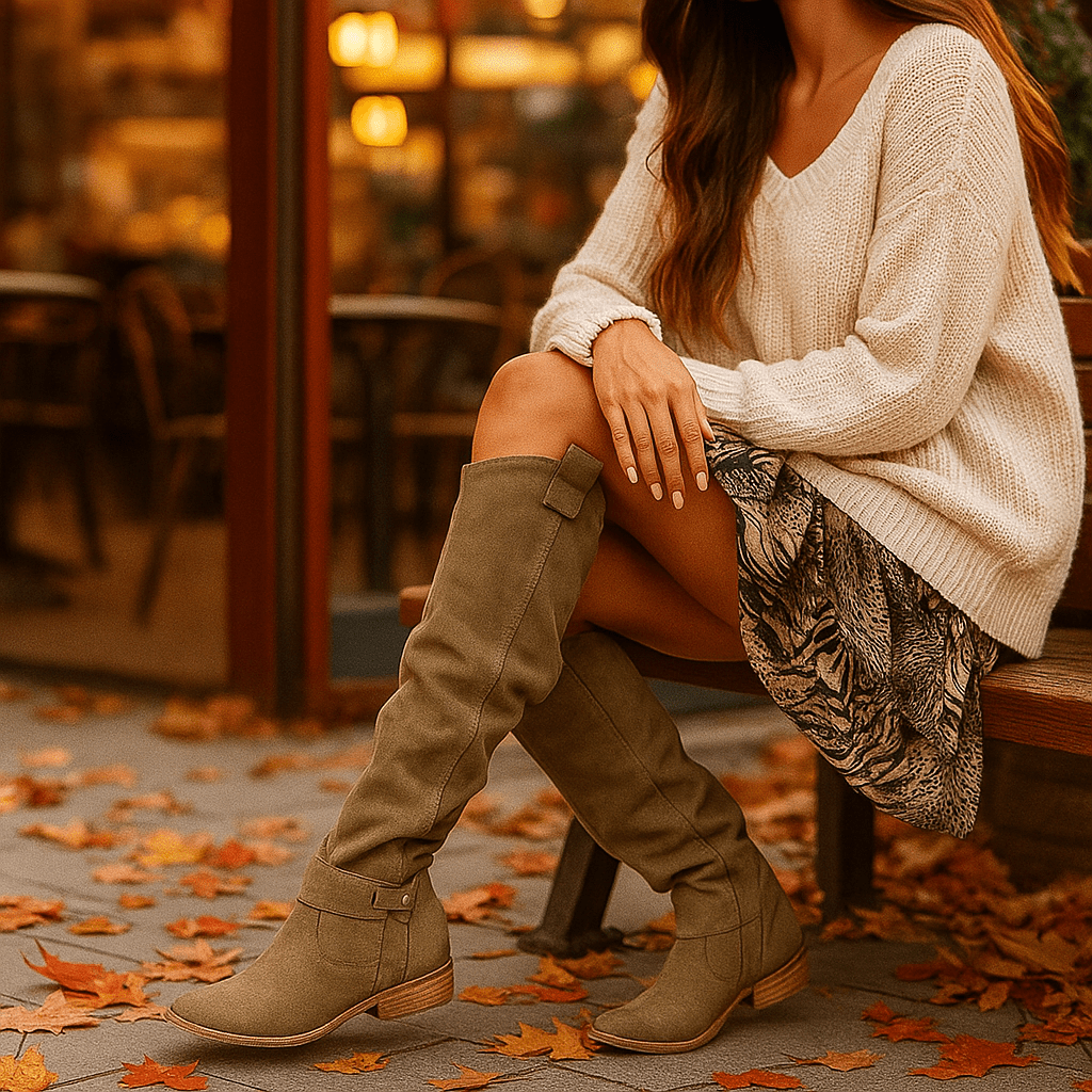 Warm Suede Ankle Boots - Comfortable - Women's Winter Footwear