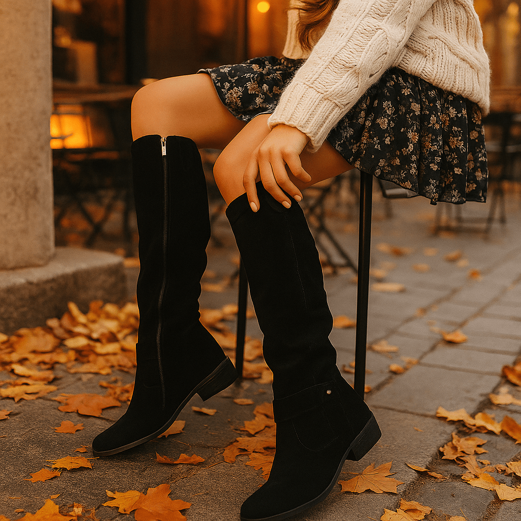 Warm Suede Ankle Boots - Comfortable - Women's Winter Footwear