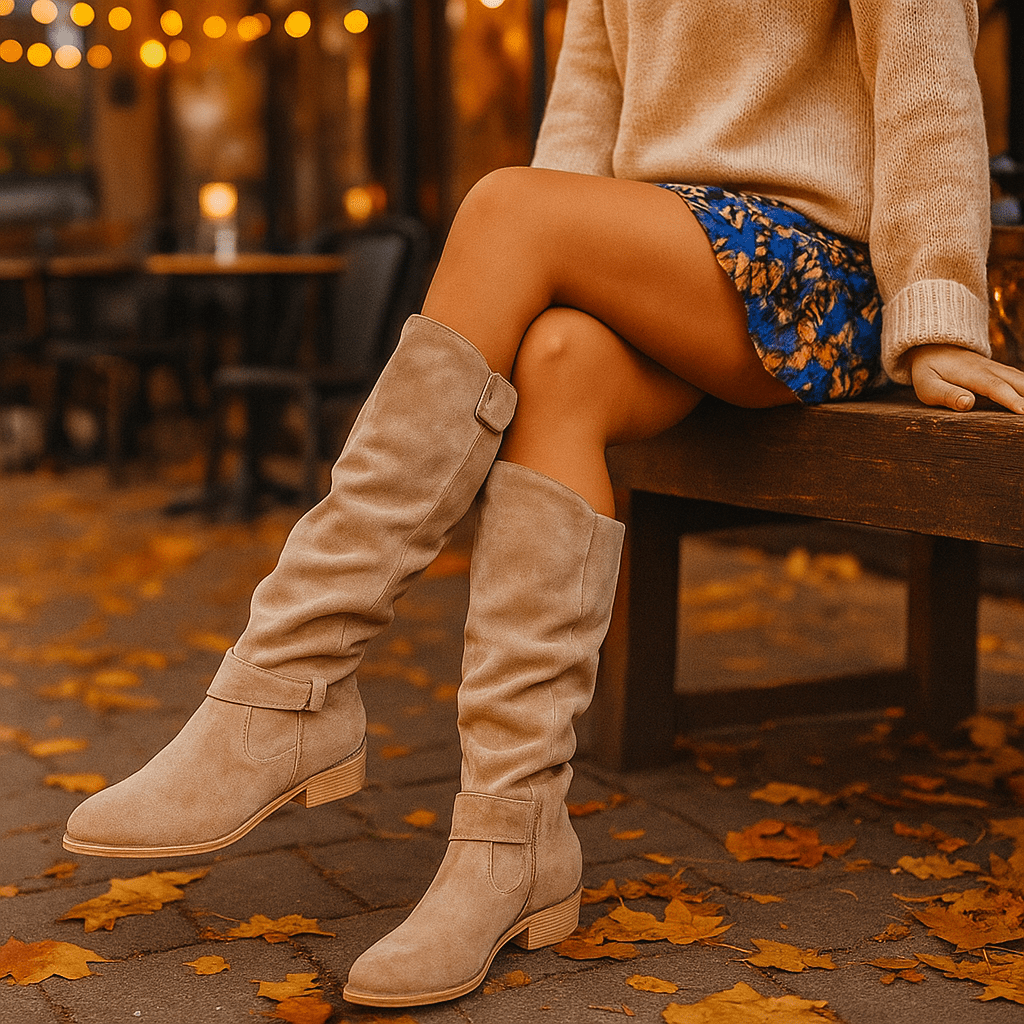 Warm Suede Ankle Boots - Comfortable - Women's Winter Footwear
