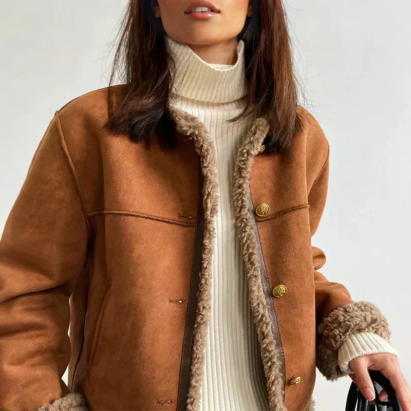 Emma | Shearling Button Jacket