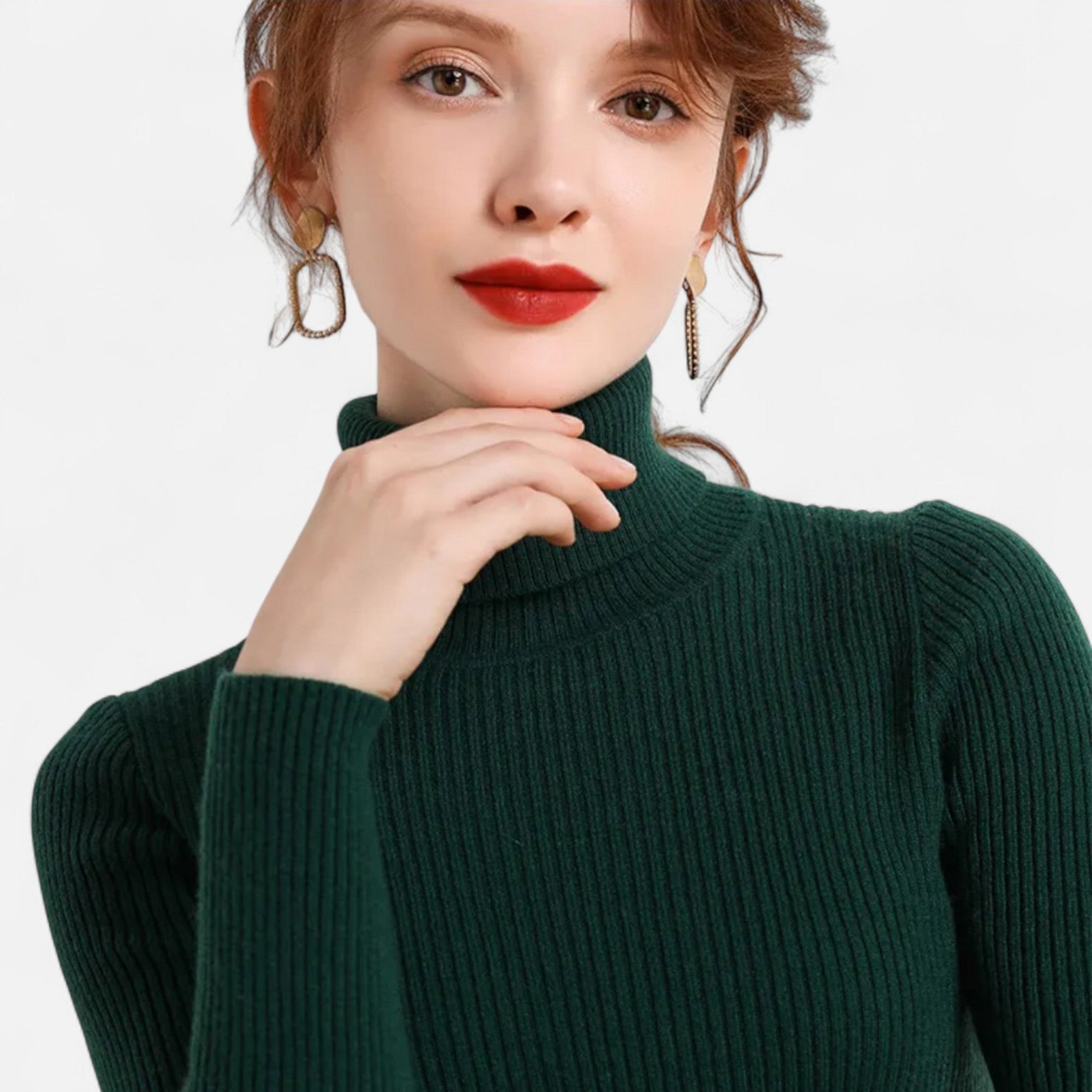 Sofia Maris | Women’s Ribbed Turtleneck – Long Sleeve Slim Fit Top