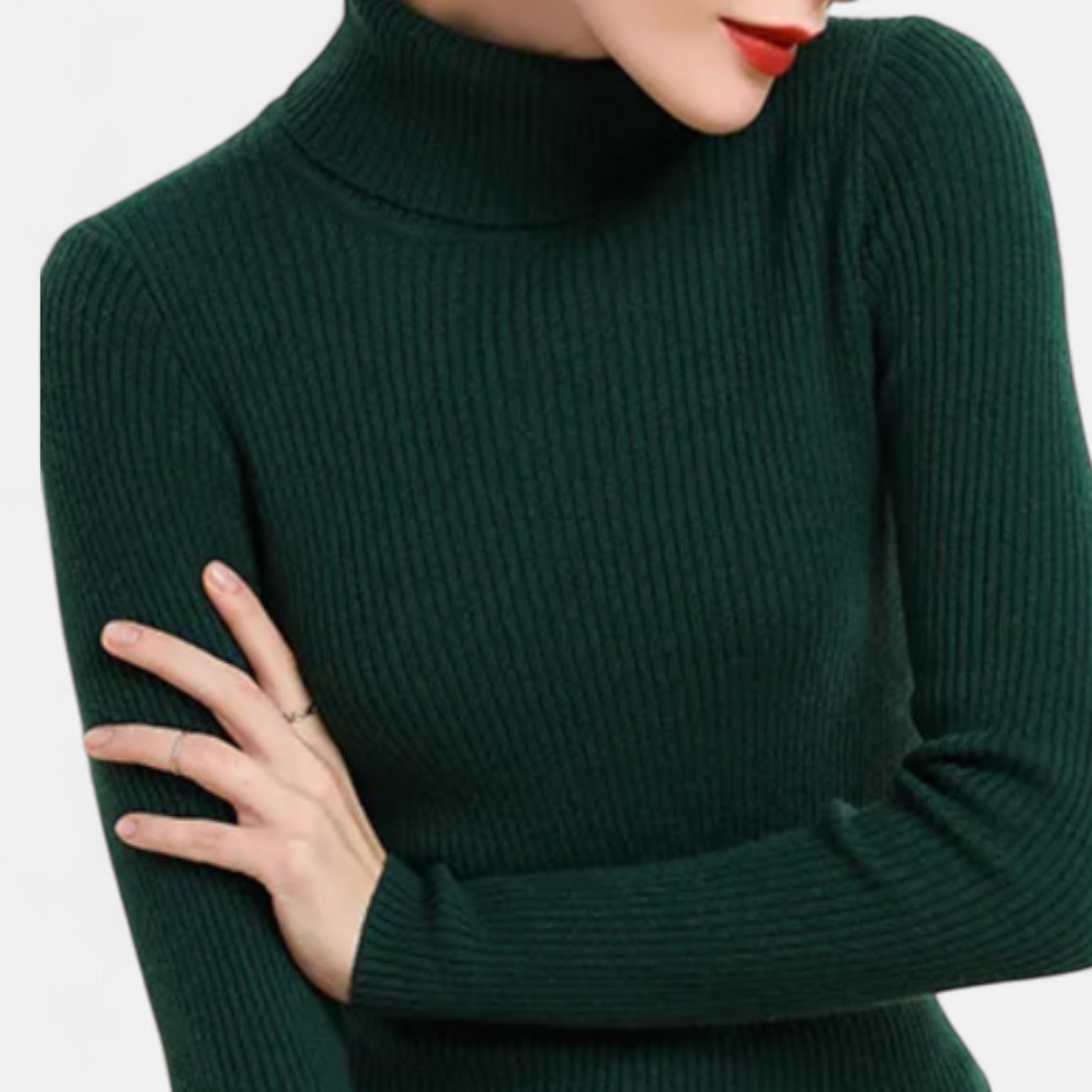 Sofia Maris | Women’s Ribbed Turtleneck – Long Sleeve Slim Fit Top