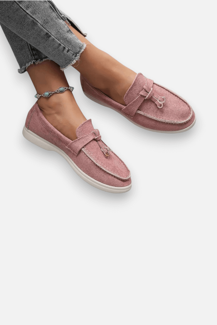 Sofia Maris | Women's Soft Leather Retro Slip-On Shoes – Chunky Sole Comfort