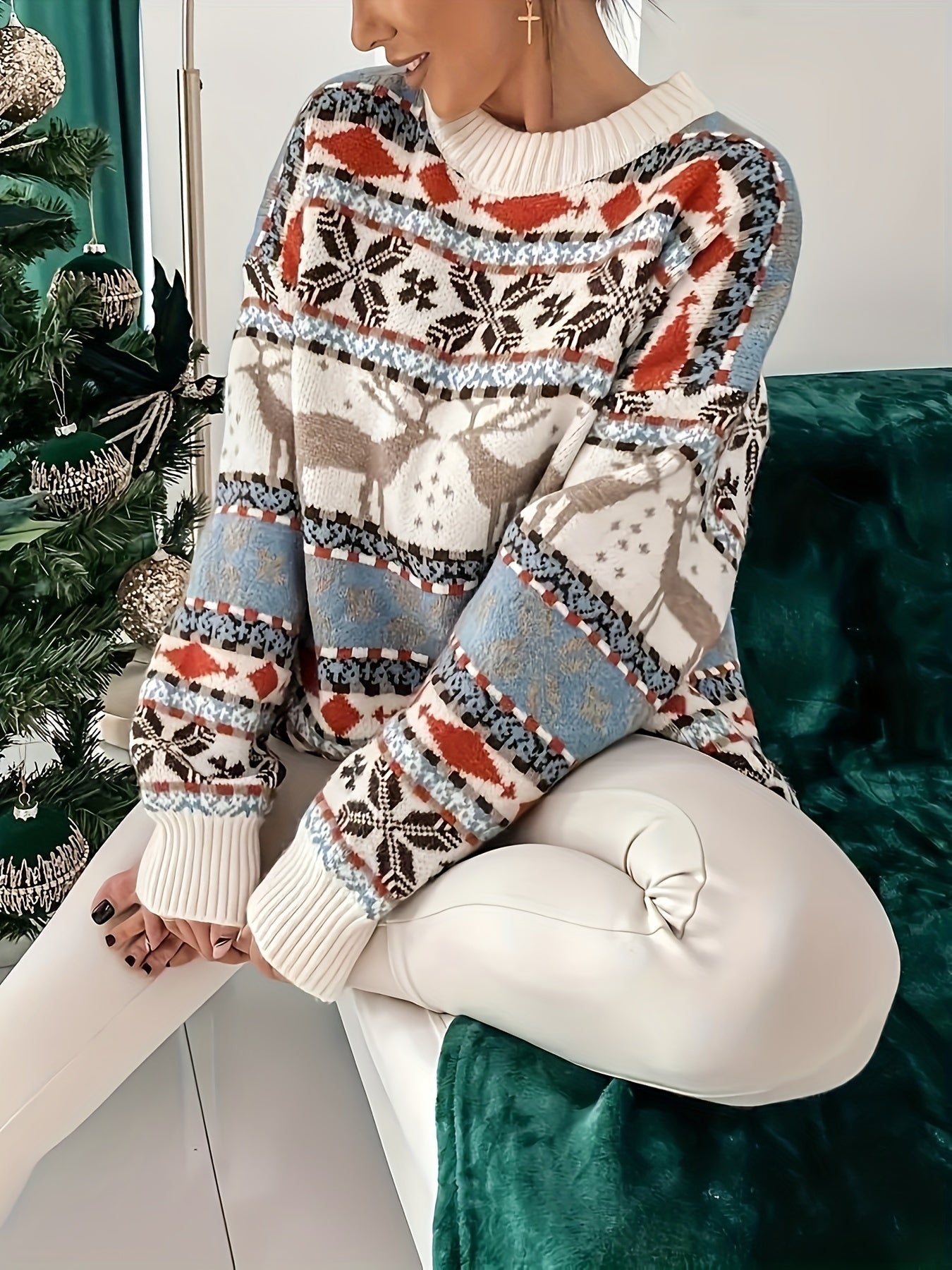 Women’s Reindeer Knit Jumper | Cosy Fit and Festive Winter Design - Sofia Maris