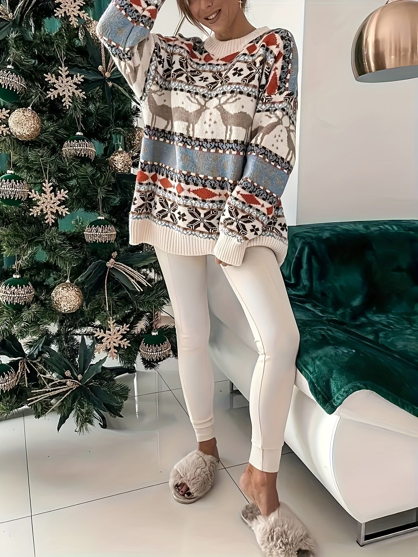 Women’s Reindeer Knit Jumper | Cosy Fit and Festive Winter Design - Sofia Maris