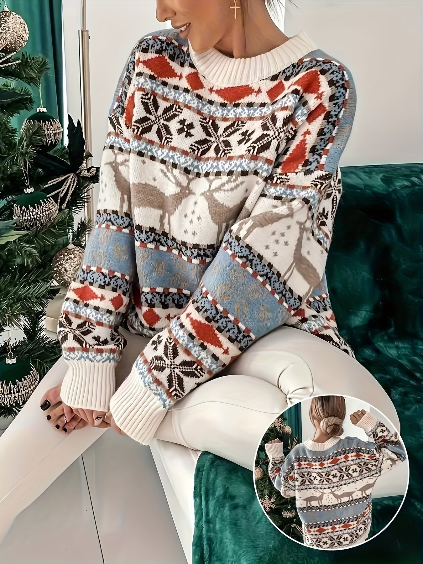 Women’s Reindeer Knit Jumper | Cosy Fit and Festive Winter Design - Sofia Maris