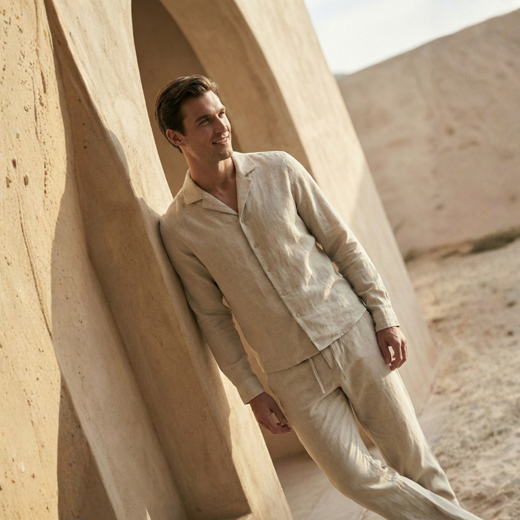 Miles | Lightweight Linen Set for Men – Shirt & Pants Combo