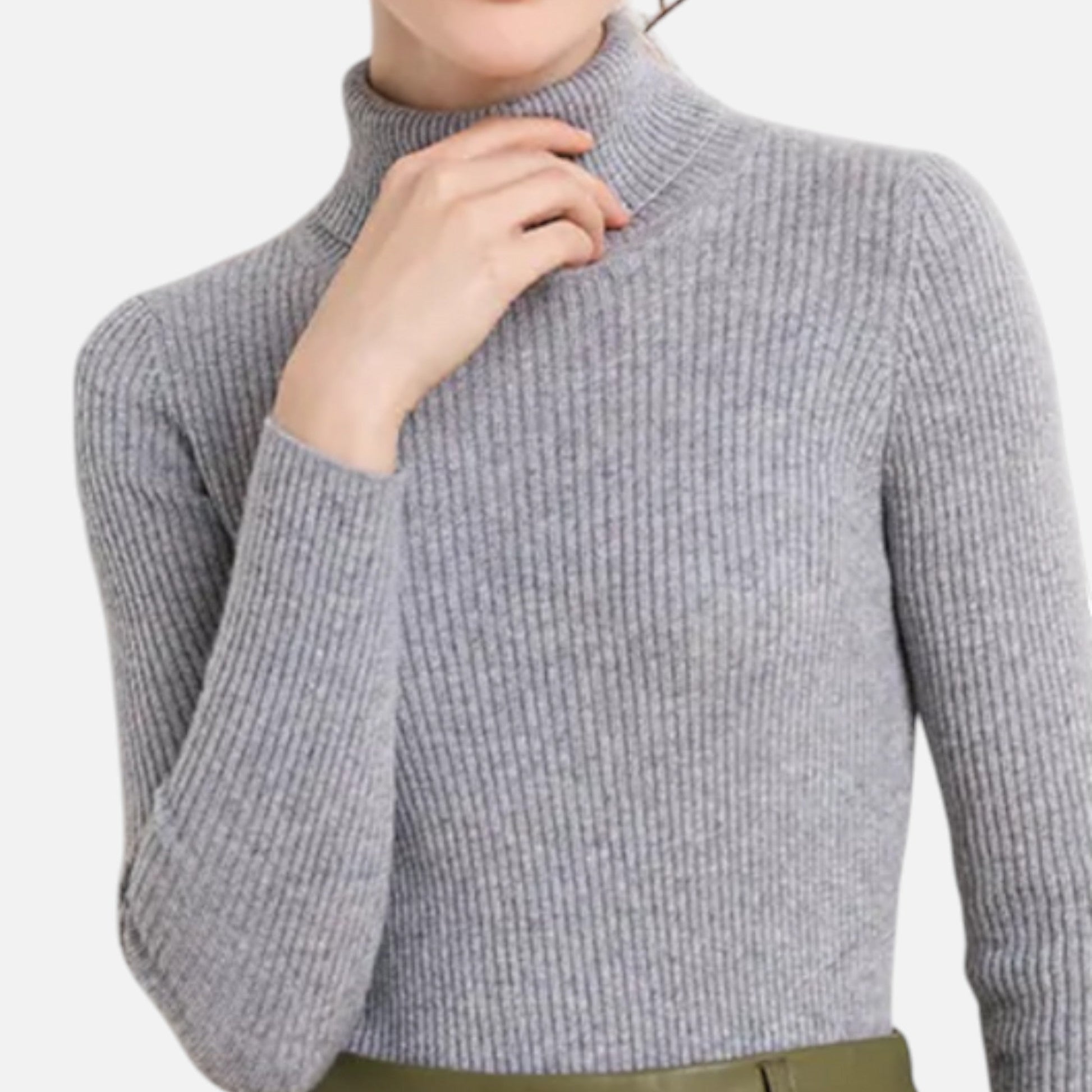 Sofia Maris | Women’s Ribbed Turtleneck – Long Sleeve Slim Fit Top